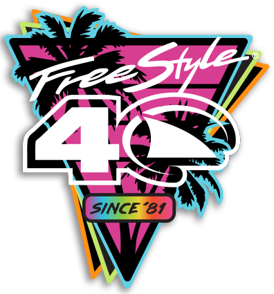 FreeStyle logo with palm trees and '40 since '81'